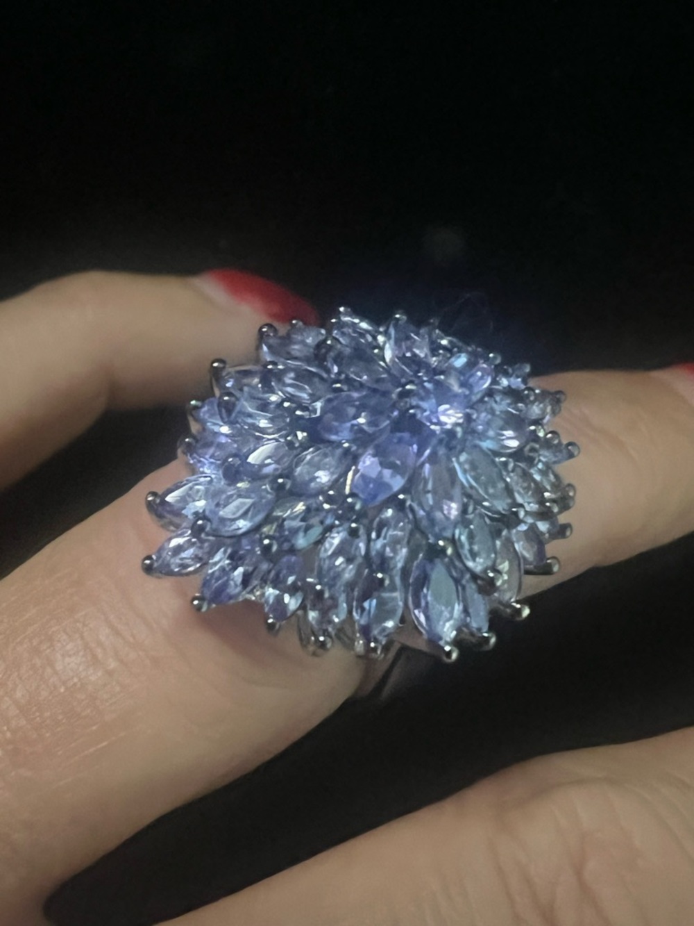 925 STERLING SILVER TANZANITE STATEMENT RING!!!    GORGEOUS!!